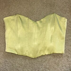 Zara Lime Strapless Satin Corset Top